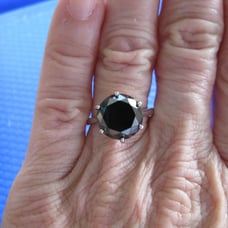 4.75ct 100% REAL NATURAL BLACK DIAMOND RING, CERTIFICATE,FR EE DIA TESTER Size 5