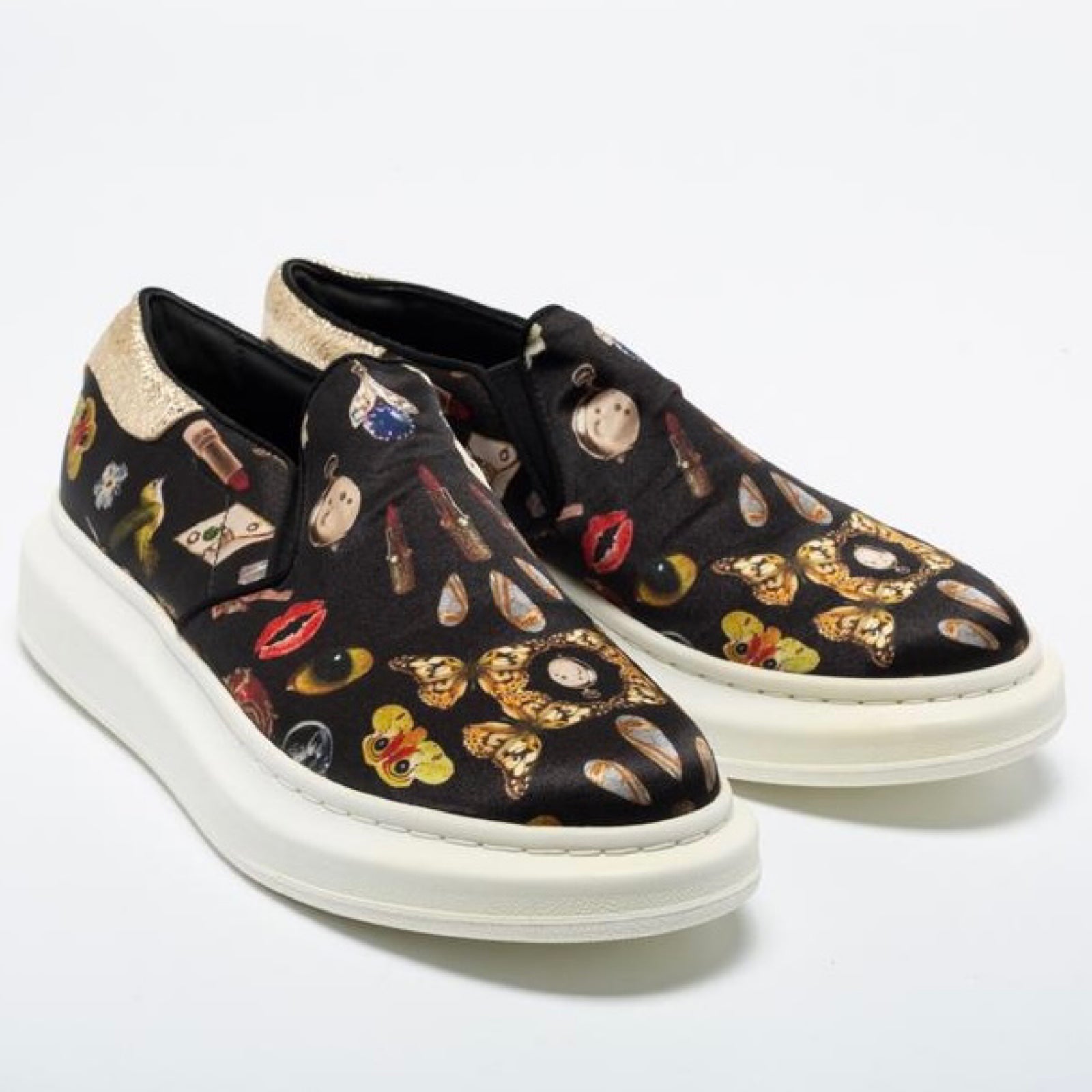 Alexander McQueen Obsession talisman print satin sneakers size IT 39 US 9