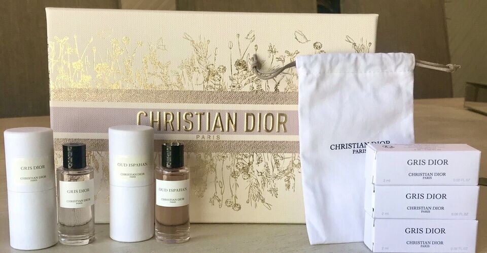 DIOR LA COLLECTION PRIVEE-OUD ISPAHAN, GRIS DIOR, BOTTLES-PLUS 3-SPRAYS-NIB