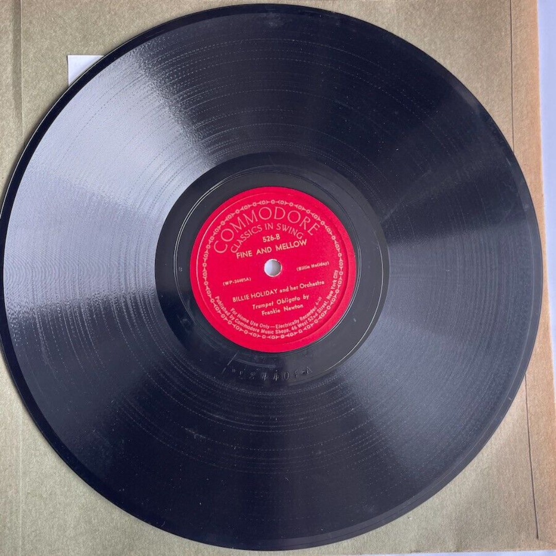 Commodore 526 Billie Holiday Strange Fruit / Fine & Mellow 1939 Shellac 10 78