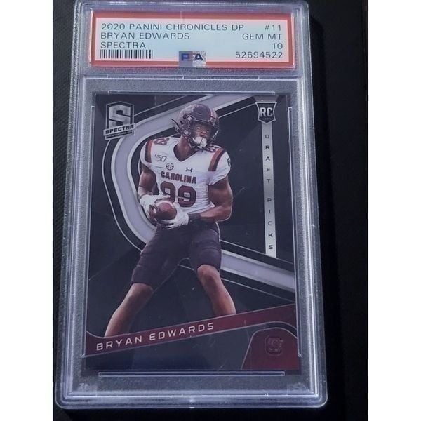 2020 Chronicles DP Spectra Raiders BRYAN EDWARDS RC PSA 10 GEM MINT POP 7