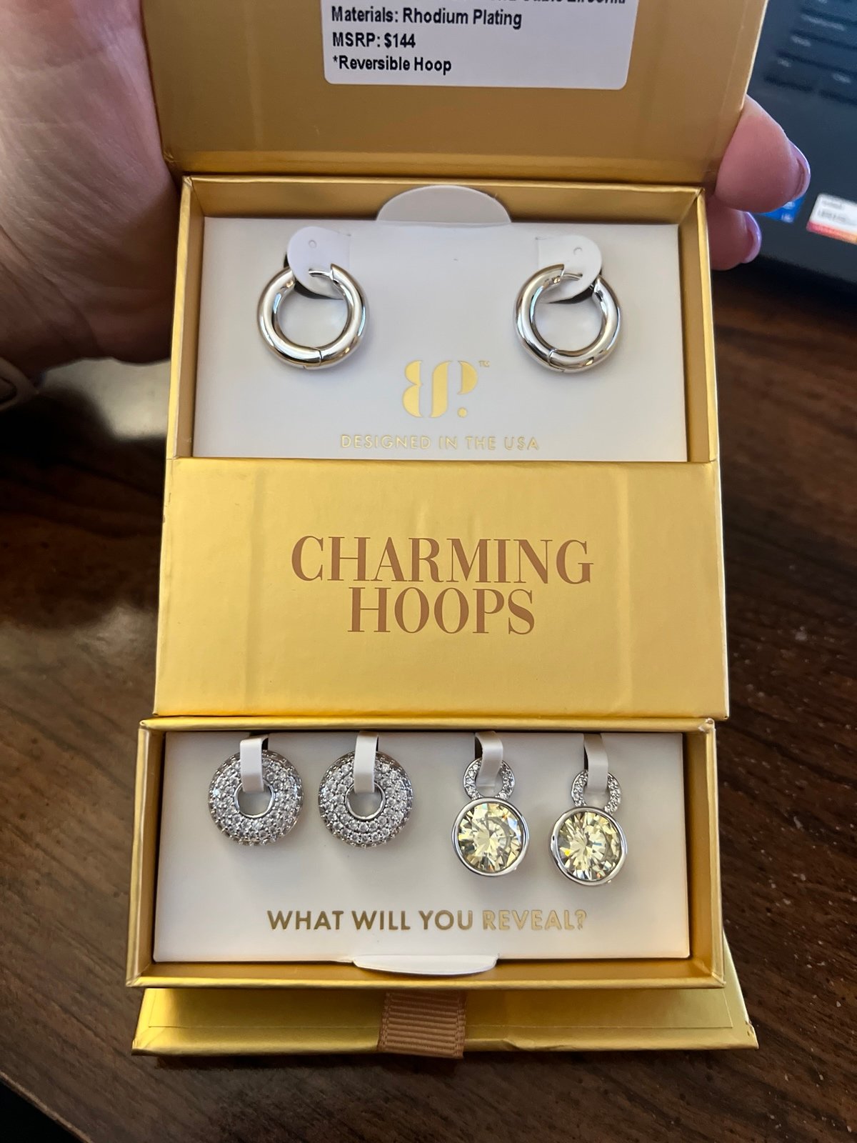 Unexpected Sparkle Charming Hoops Earrings