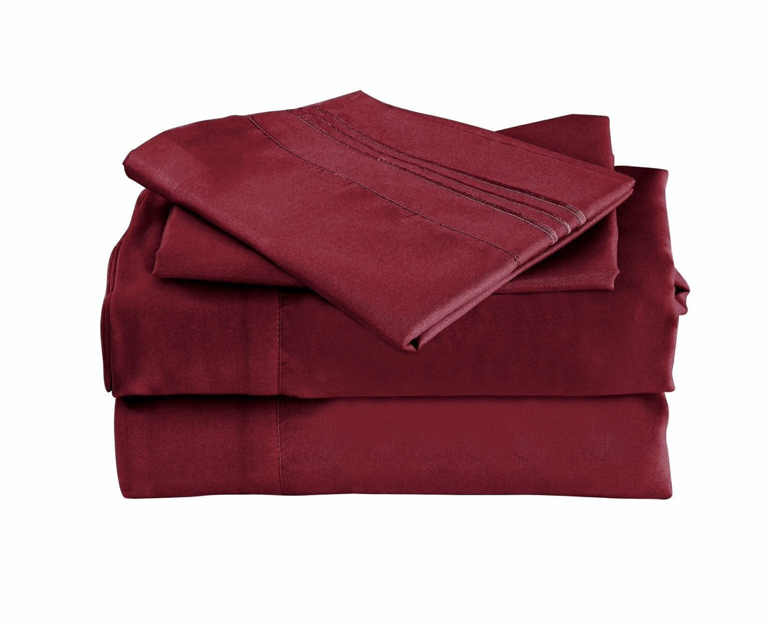 Bamboo Luxury King Sheet Set - Burgundy