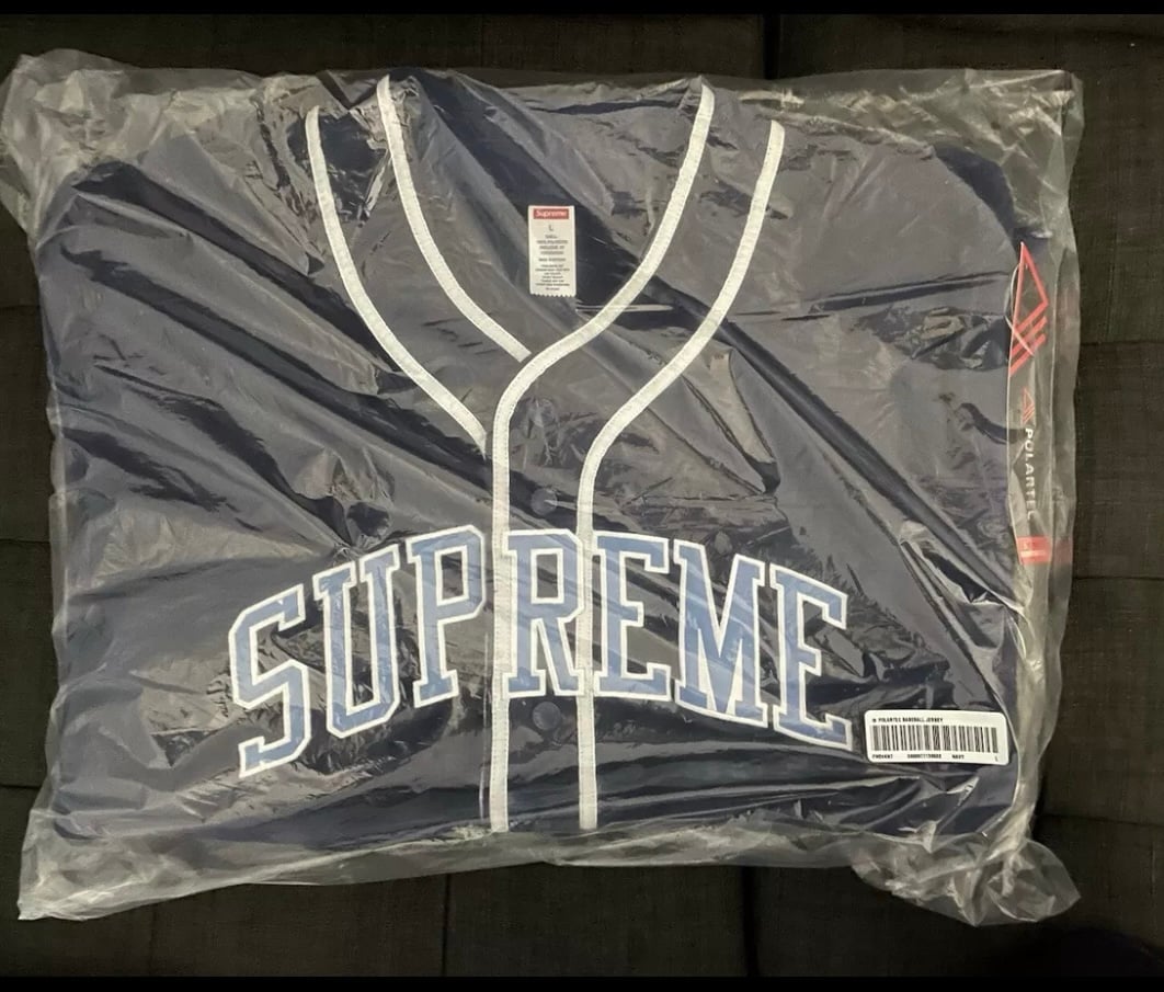 Supreme Polartec Baseball Jersey Navy (Size Large) New Jerseys