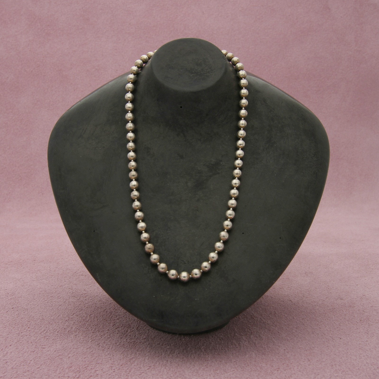 sterling silver italy 3mm bead chain necklace size 30in