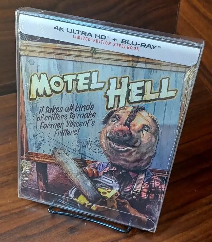 Motel Hell Steelbook (4K+Blu-ray) NEW-PROTECTIVE SLEEVE-Free Box Shipping