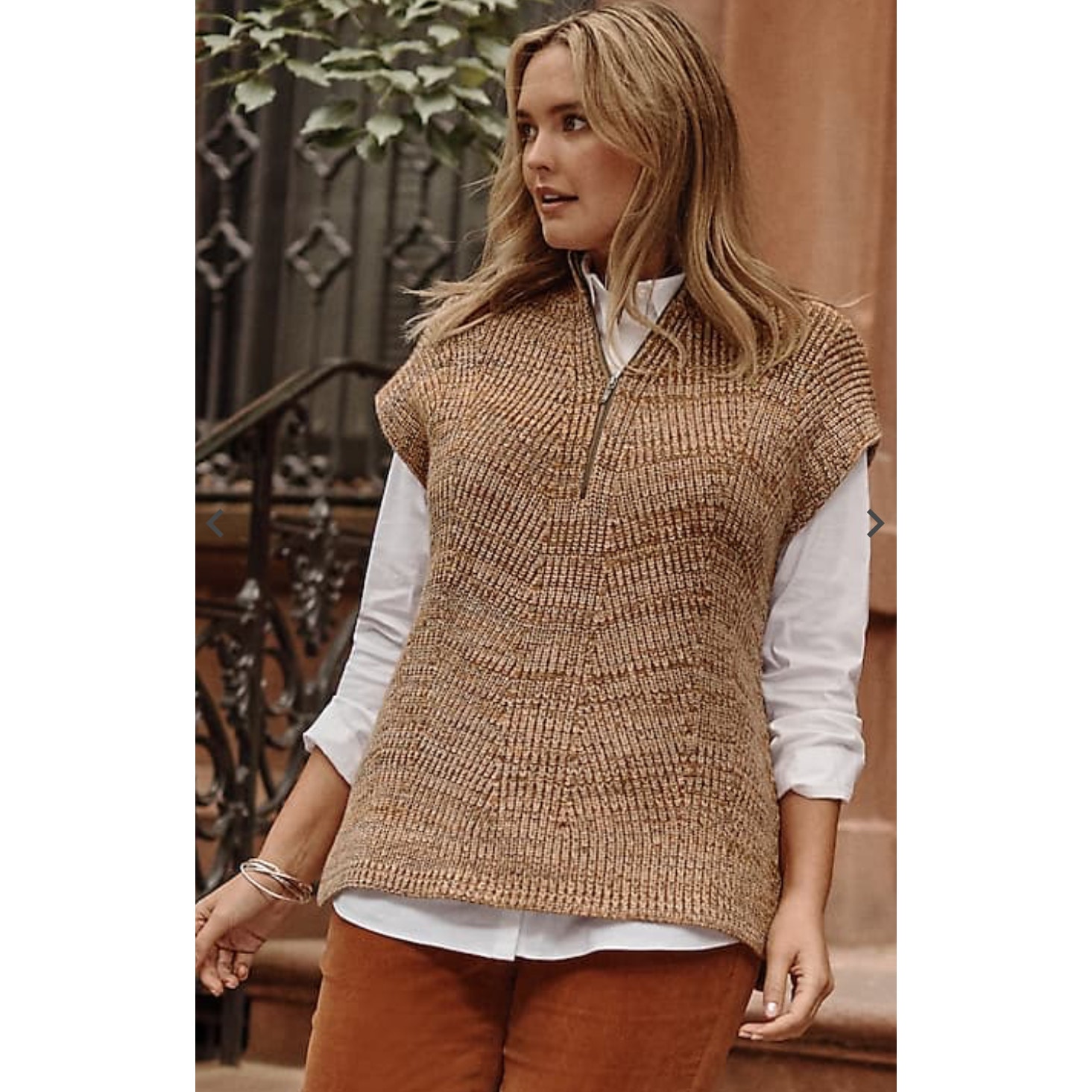 J. Jill Rib-Textured Marled Sweater-Vest NWT