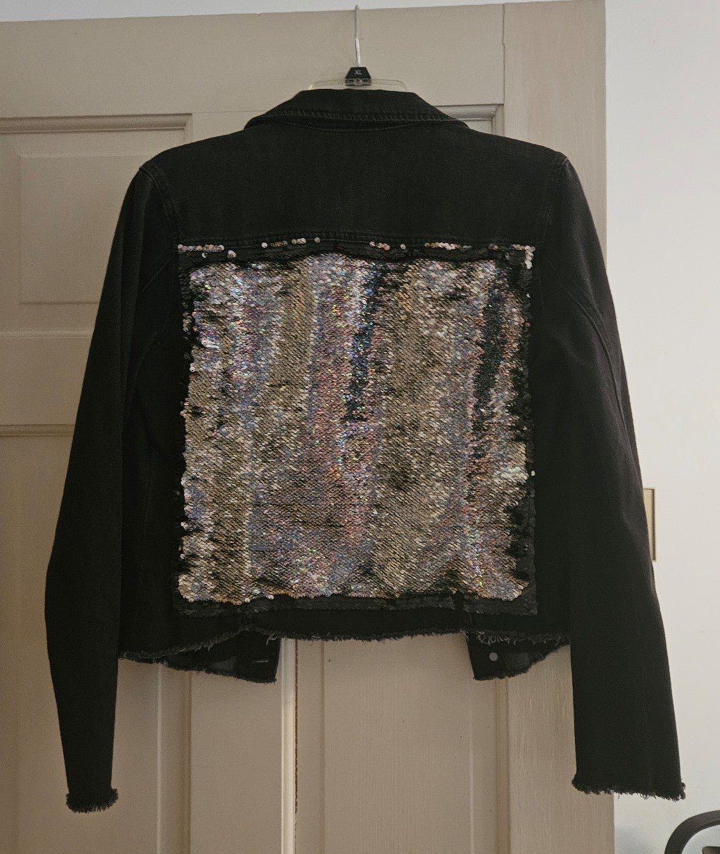 HTrailz Black Denim Sequin Jacket