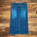 Vintage l.e.i. 90s y2k Blue Long Denim Maxi Skirt Slit Womens Jrs Size 11