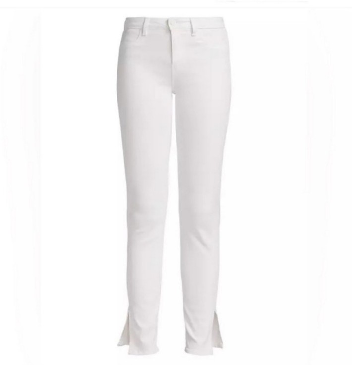 L'AGENCE Josie High-Waisted Skinny Split Hem Jeans Blanc White Women's 28