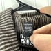 Clara Sun woo Top Grey & Black Striped Boxy Ribbed Turtleneck Size Medium