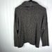 Clara Sun woo Top Grey & Black Striped Boxy Ribbed Turtleneck Size Medium