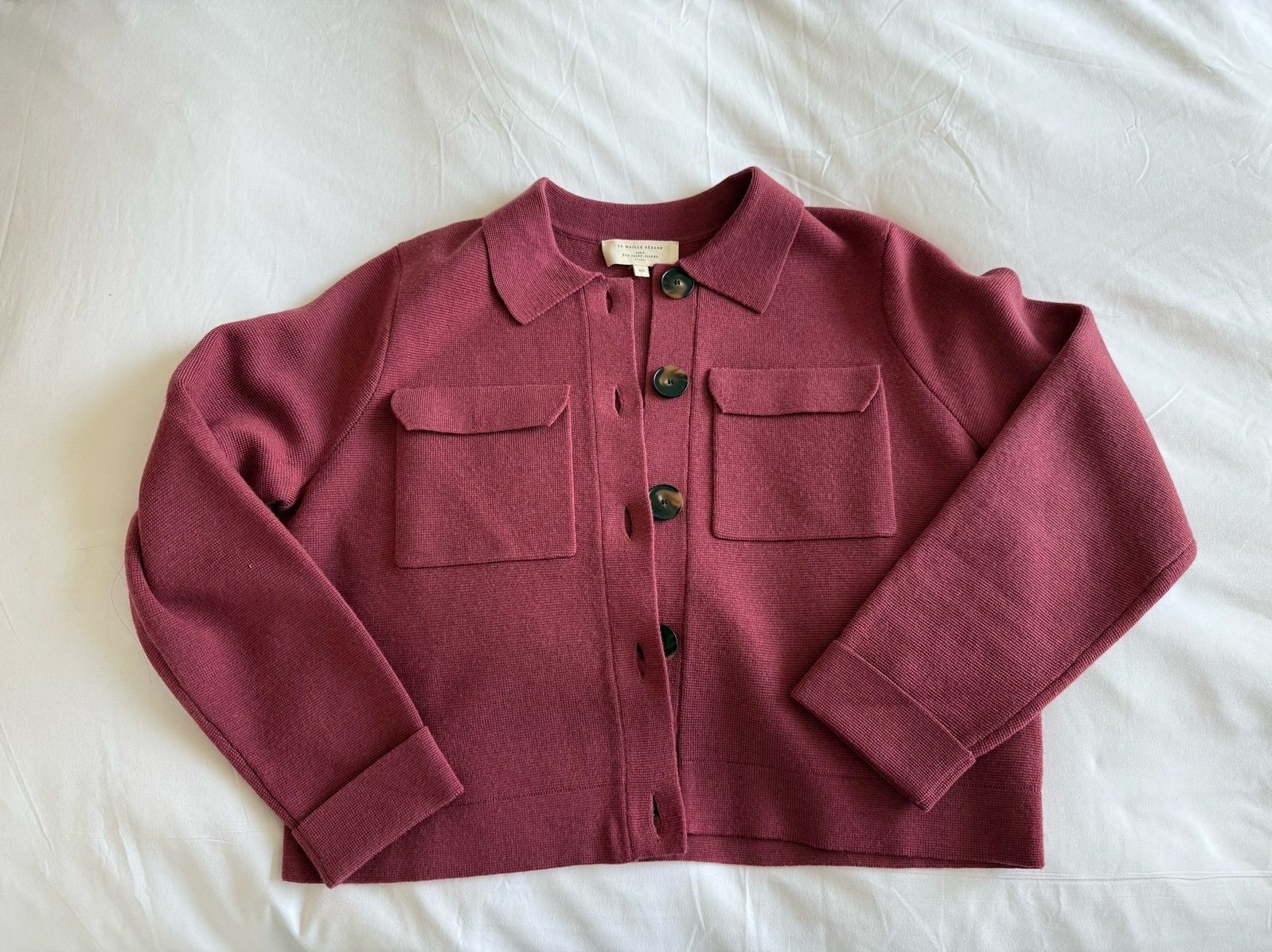 NWOT condition Sezane betty cardigan XS rosewood