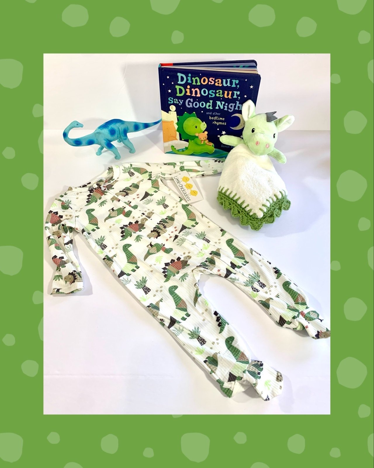 Tyrannosaurus Rex Dinosaur Crochet Lovely Security Blanket Playsuit & Book Set