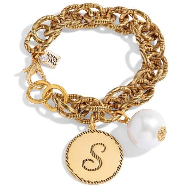John Wind Sorority Gal Cotton Pearl Initial Bracelet - G initial