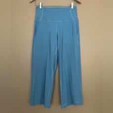 {Lululemon} Align High-Rise Wide-Leg Cropped Pant 23 in Utility Blue - Womens 6