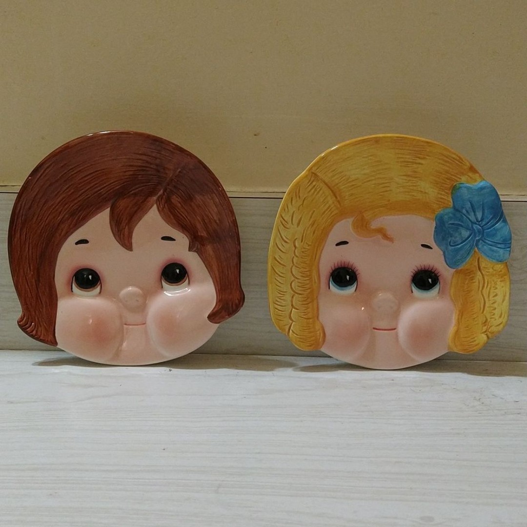 Vintage RARE 1982 House Of Global Art Billy Bumps & Dolly Dingle 5.5 Plates
