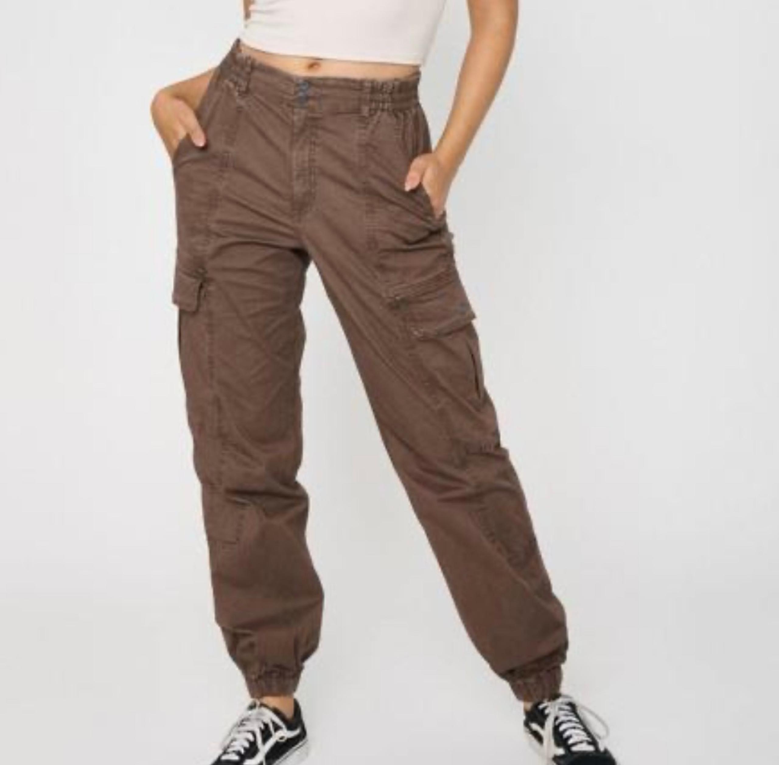 GARAGE Brown Cargo Pants Joggers Women’s Sz XS NWT
