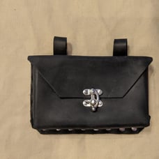 Phone pouch for belt black w/silver