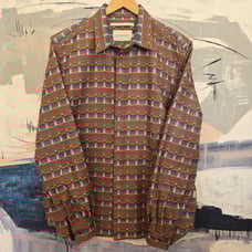 Peregrine Made In England Tilford Check Wool Button Up Shirt Large