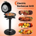 1600W Electric BBQ Grill w Precise Temperature Control & Grease Collector Black