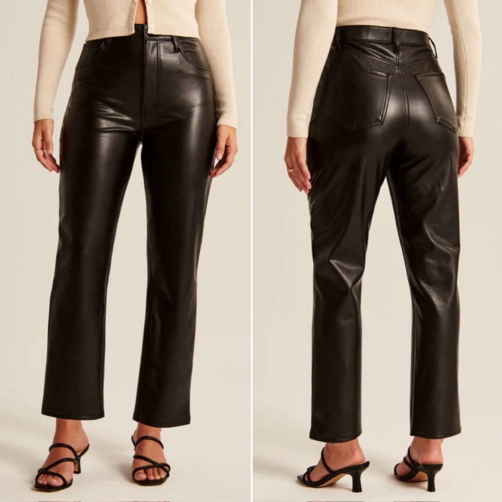 NWT Abercrombie & Fitch Curve Love Vegan Leather Ankle Straight Pant Size 20