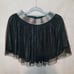 Vintage 1990's AVIVA Satin Silk 2 Layer Ruffle Metallic Black & Gray Mini Skirt