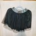 Vintage 1990's AVIVA Satin Silk 2 Layer Ruffle Metallic Black & Gray Mini Skirt