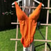 Kate Spade Orange Scalloped Swimsuit M