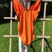 Kate Spade Orange Scalloped Swimsuit M