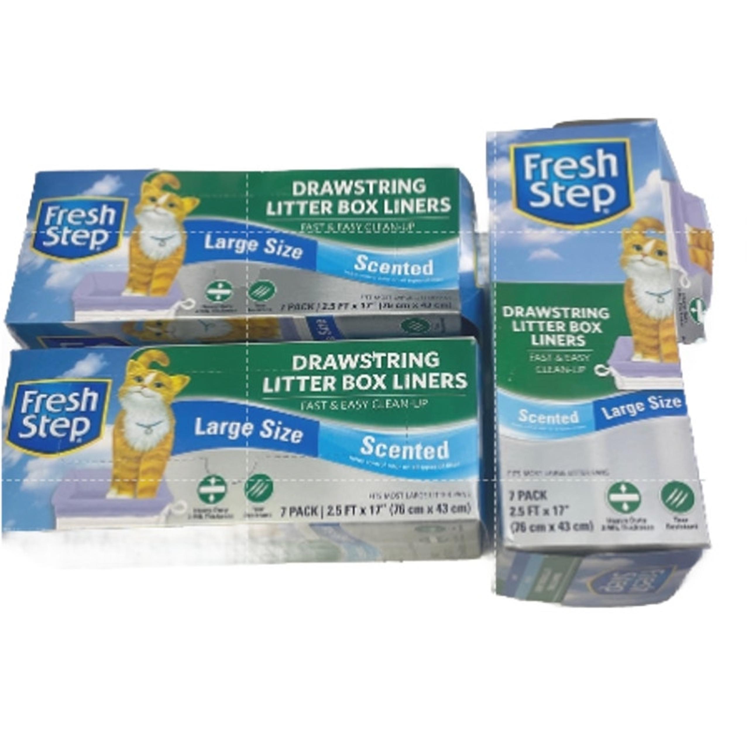 18 New Large Size Scented Drawstrhing Cat Litter Box Liners 24" X 17" - Fresh Step