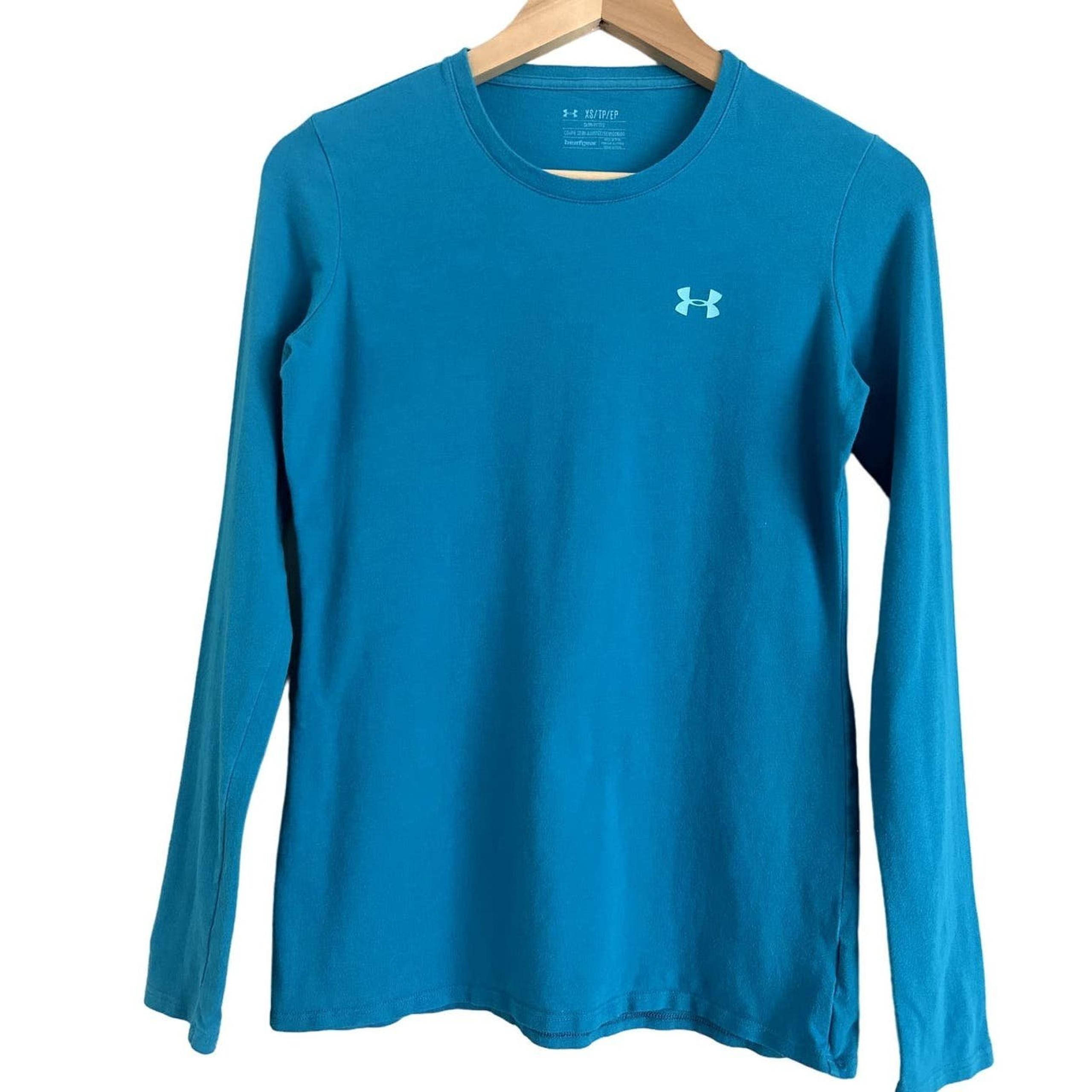 Under Armour Women's XS Heatgear Long Sleeve-Blue-EUC