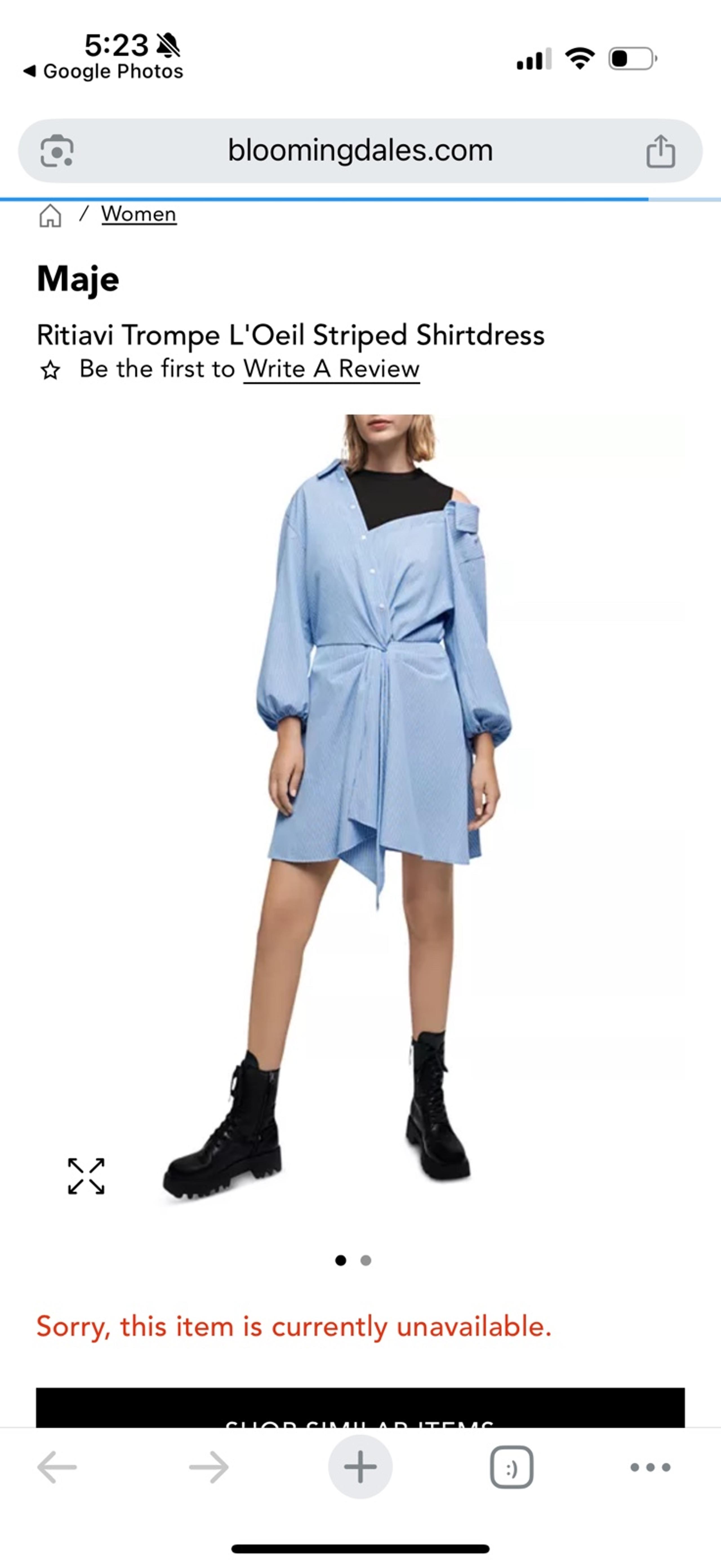 Maje
Ritiavi Trompe L'Oeil Striped Shirtdress