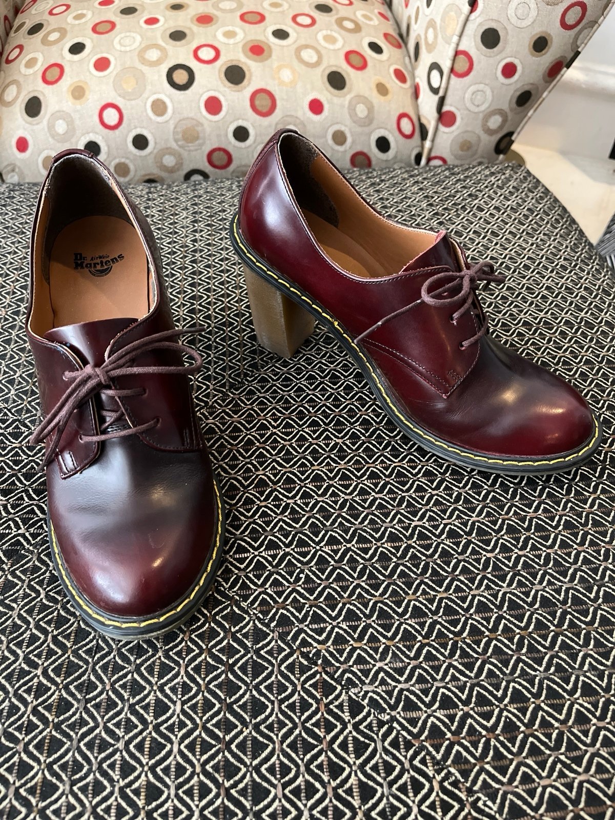 Dr Martens Leather Heel Cherry Red Lace Ups
