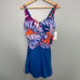 SWIMSUITS FOR ALL blue floral swimsuit dress size 14