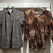 2 Women’s S Golf Tops “Monterey Club” Animal Print