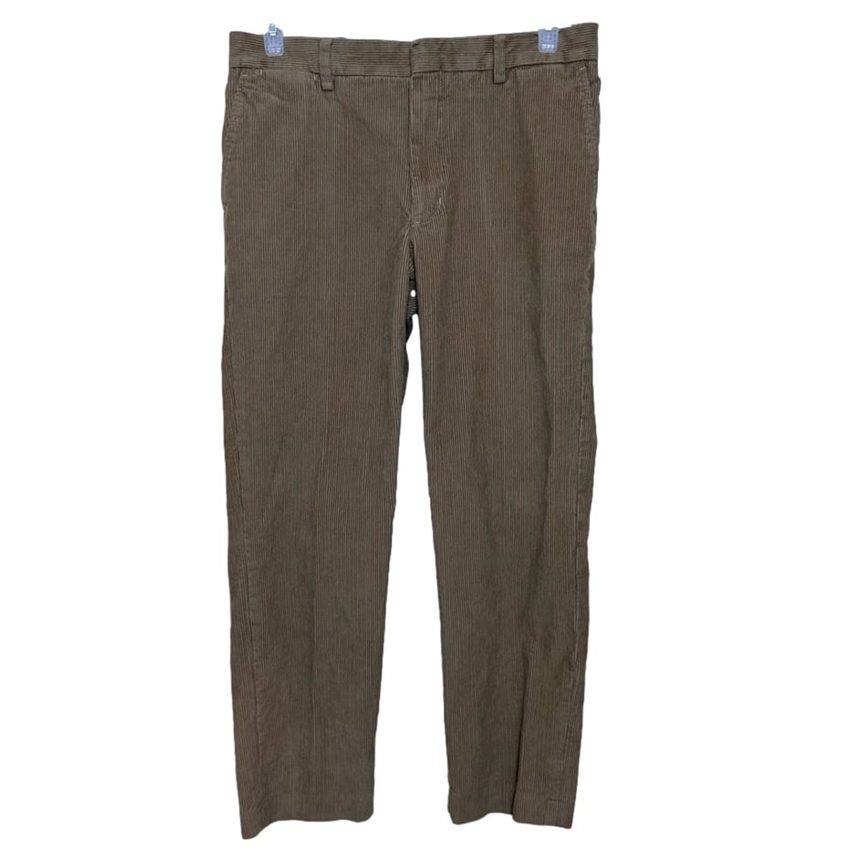 Lands' End Corduroy Size 33 Men's Tan Tailored Fit Straight Leg Pants Ribbed