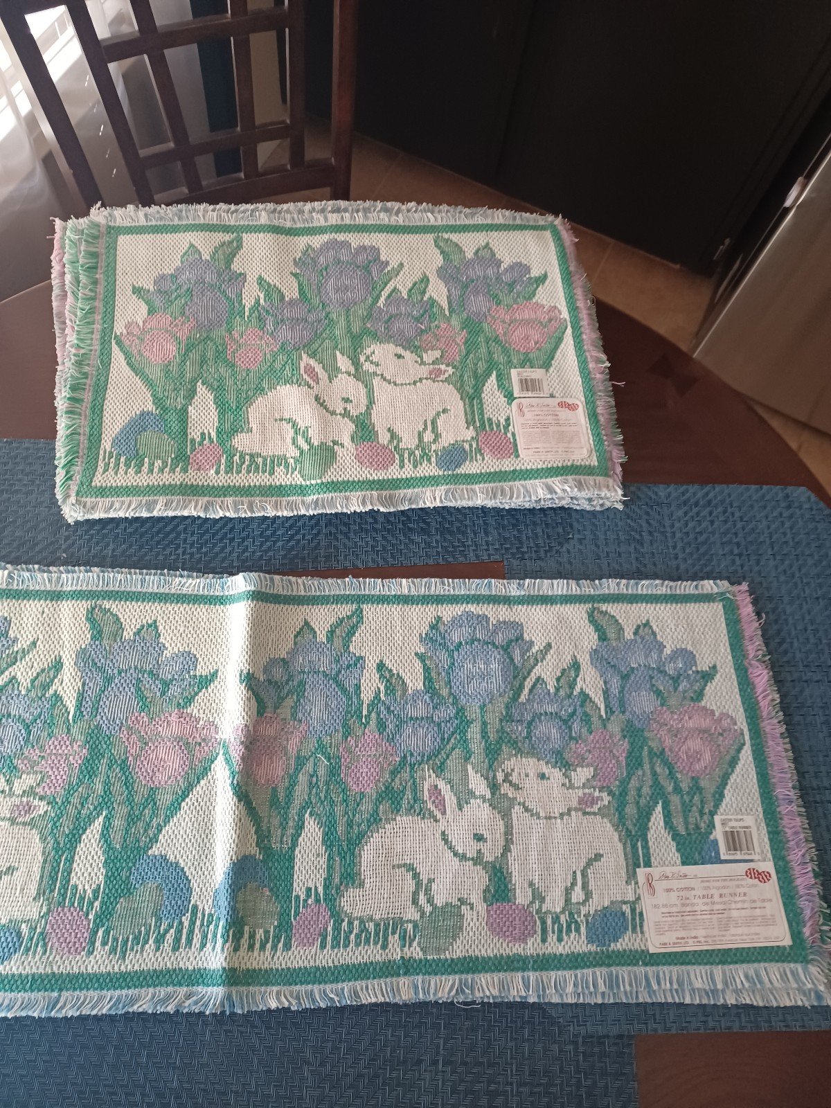 Vintage Park B. Smith placemat/runner set Bunnies & Tulips
