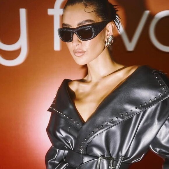 New Bottega Veneta BV1303S 001 Sunglasses - Black Frame, Grey Lenses