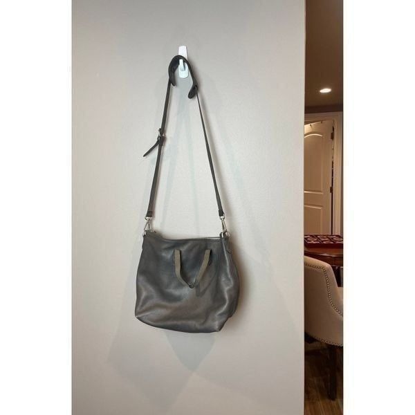 Madewell Gray Transport Crossbody Leather Purse