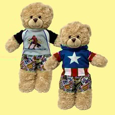 Build a Bear Workshop Marvel DC Comics Shorts Spiderman & Captain America Shirts