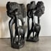 Vintage Carved Ironwood African Art Wood Giraffe Bookends Figure