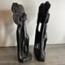 Vintage Carved Ironwood African Art Wood Giraffe Bookends Figure
