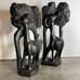 Vintage Carved Ironwood African Art Wood Giraffe Bookends Figure