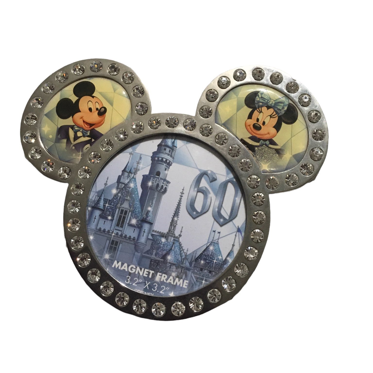 Mickey Head Photo Frame Magnet with Diamonds