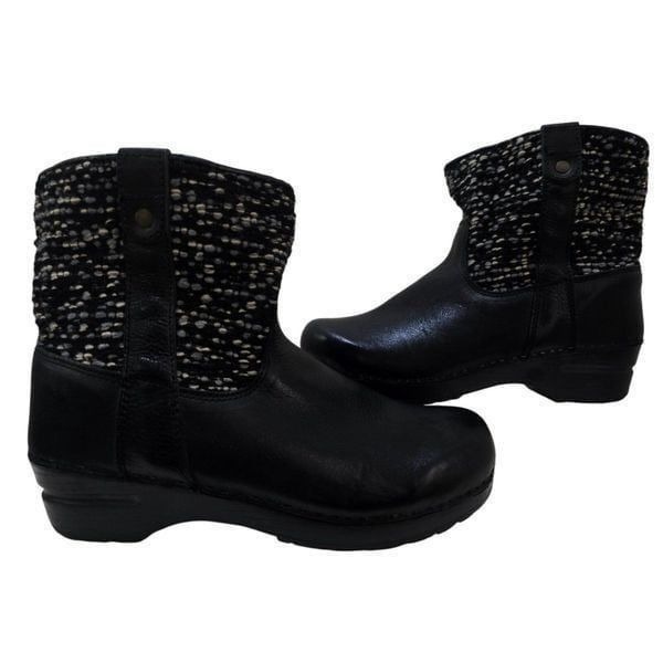 Rare Sanita Clog Boots Comfort European Original Booties Black Size 39 EU 9 US