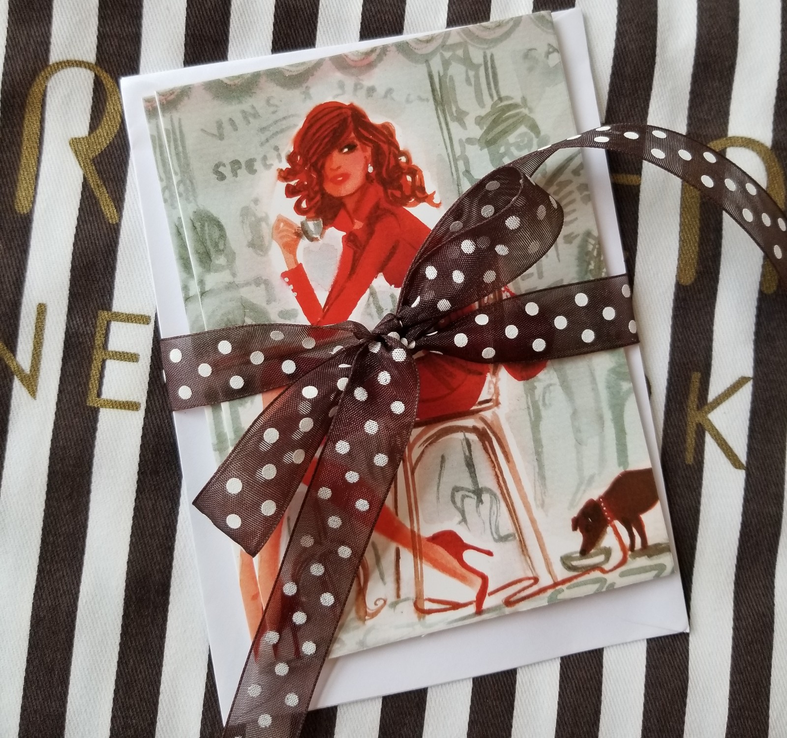Henri Bendel Illustrator Izak Zenou Bendel Girl in Cafe Notecards & Envelopes