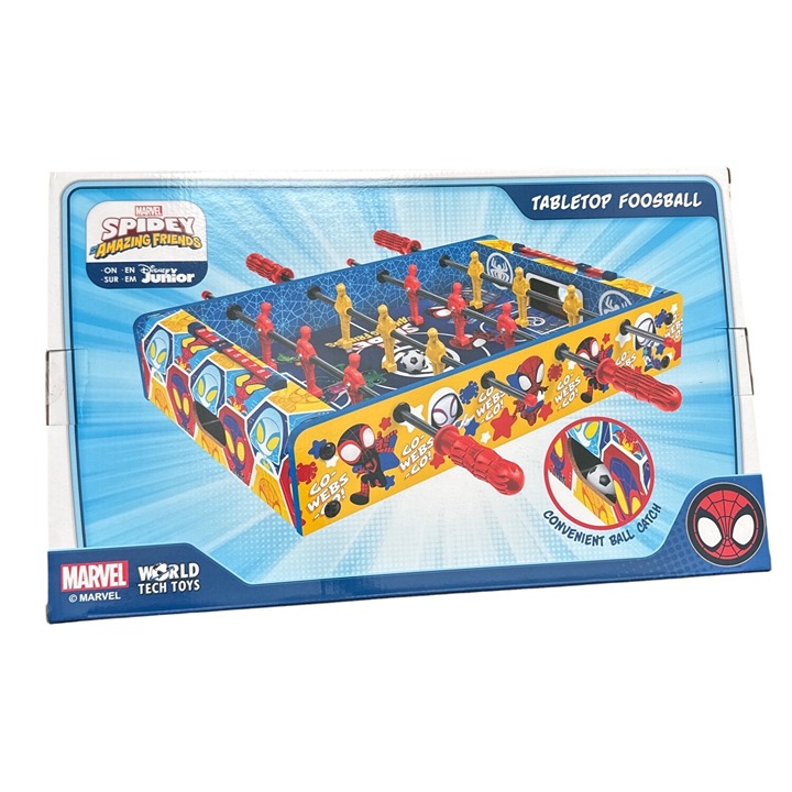 Marvel Spidey & His Amazing Friends Tabletop Foosball Game 3+ Features Spider-Ma