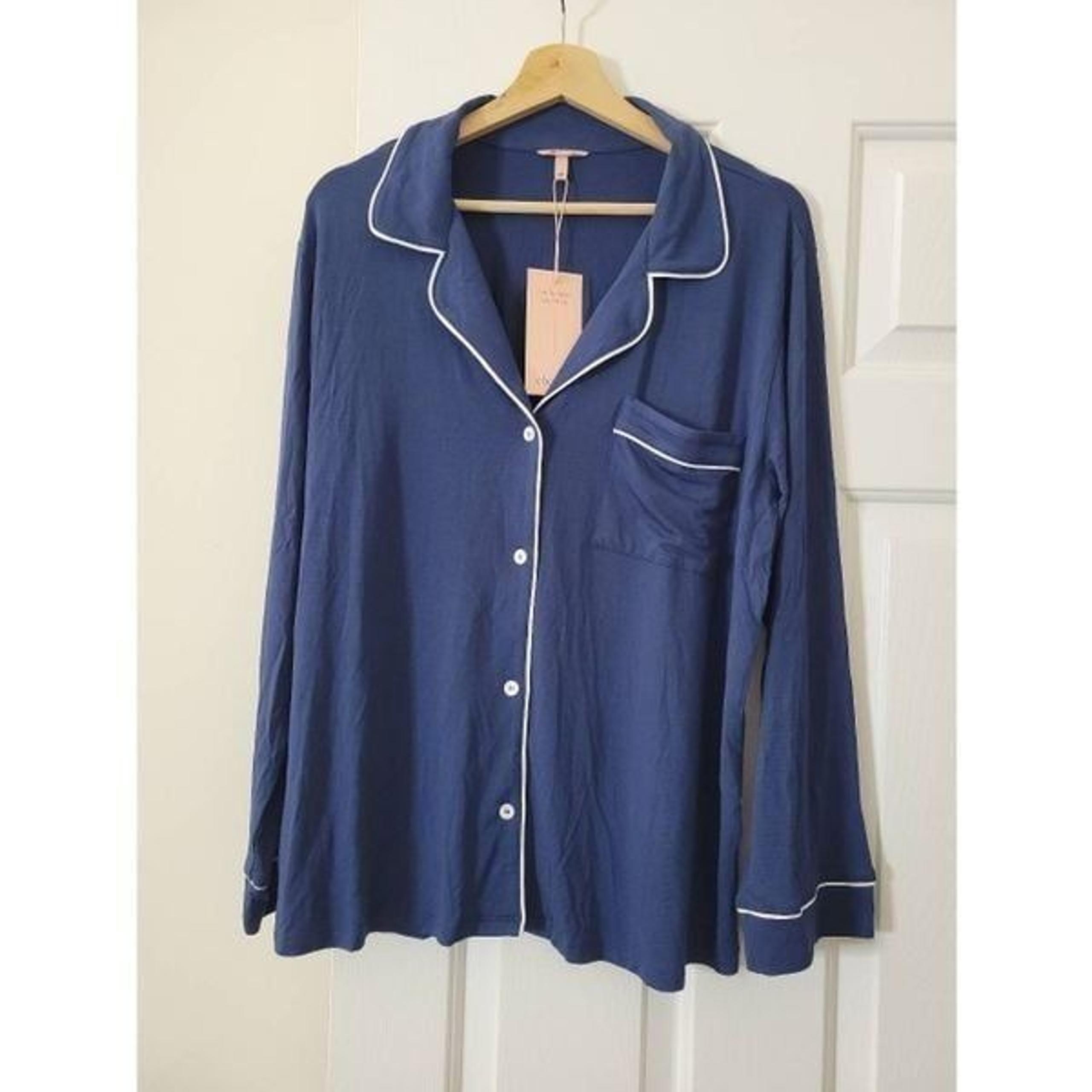 Eberjoy Gisele Lounge PJ Top Navy L NWT