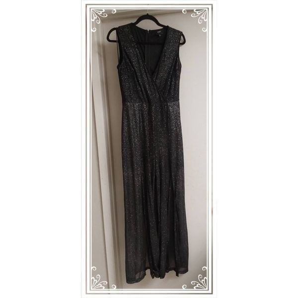 NWOT~Black & Silver Sparkles Mystic Los Angeles Jumpsuit Sz Large